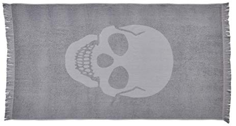 DONE Hamamtuch Capri 90x160cm - Motiv: Skull - strapazierfähig - vielseitig, von Duschtuch über Decke bis Pareo, DONE:Silver 3850
