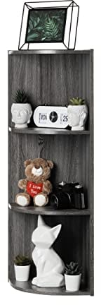 Iris Ohyama Eck-Holzbücherregal, 3 Etagen, Grau, Vielseitig, Modular, Offenes Regal, Für Wohnzimmer, Büro, Schlafzimmer, Platzsparend, Bücher, CD, Dekor, Einfacher Aufbau, CX-3C