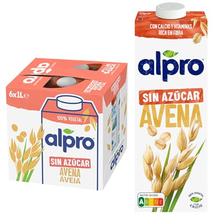Alpro Bebida Vegetal de Avena sin Ázucar - Pack de 6 x 1L