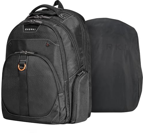 Everki Atlas Business 29.5L Laptop-Rucksack & Reisetaschen-Regenschutz – Rucksack für Männer und Frauen mit verstellbarem gepolstertem Fach für 11-15,6 Laptops & leichtem, rutschfestem Regenschutz.