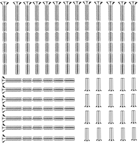 Dzsomt Vis Relieuse 20 Pièces Vis D'assemblage Vis de Connexion avec Boulon Vis Relieuse M4 Vis Assemblage Meuble Vis Meuble Vis de Raccordement avec Manchon
