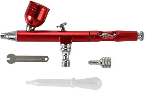 Airbrush kit Portable Mini Size Spray Pump Pen Air Compressor Set for Art Painting Tattoo Craft Cake Spray Model Beautiful Airbrush Kits air brushes for painting (Color : Red)