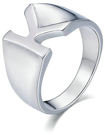 KnSam Herren Ring, Ring Herren Hochzeit Buchstabe K Aus Edelstahl Siegelring Für Herren Männer Silber Ring Mit Kostenlos Gravur