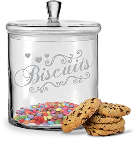 GRAVURZEILE Leonardo Keksglas mit Gravur - Biscuits - Vorratsdose mit luftdichtem Deckel für Süßigkeiten - als Geschenk für Freunde und Familie zum Geburtstag als Aufmerksamkeit