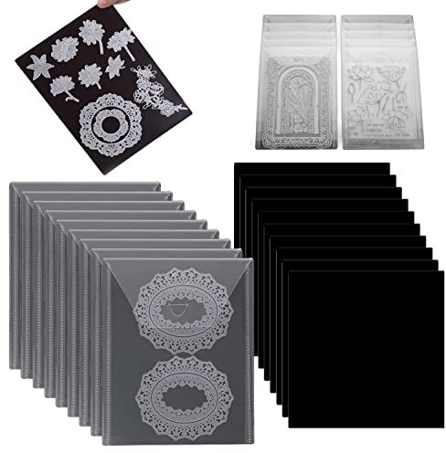 10 Stück 17,8 x 23,9 cm transparente Kunststoff-Umschläge und 10 Stück weiche Gummi-Magnetbögen für Stanzformen Schablonen BastelnStanzformenStempel Aufbewahrungssets