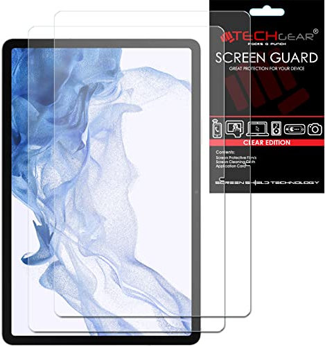 TECHGEAR 2 Pack Galaxy Tab S8 11 Screen Protectors (SM-X700 / SM-X706), Ultra CLEAR Screen Protector Guard Cover Designed for Samsung Galaxy Tab S8 2022