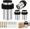 Floor Mounted Door Stopper, Stainless Steel Chrome Door Stops Wall Rubber Door Stoppers Heavy Duty Tall Modern Cylinder Decorative Doorstop Polished Floor Door Stop for Skirtings 4 Pack, Silver