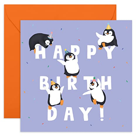 Central 23 Geburtstagskarte für Sie – Pinguin Geburtstagsbuchstaben – süße Tierkarten für Jungen und Mädchen – alles Gute zum Geburtstag Karten für Männer und Frauen – kommt mit lustigen Aufklebern