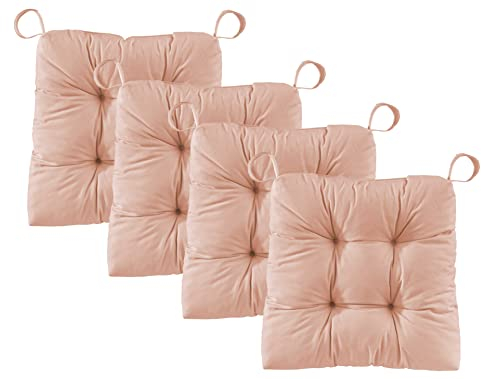 Traumnacht Stuhlkissen Premium 4er Set, 38 x 40 x 7 cm, Rose, Öko-Tex Zertifiziert, produziert nach deutschem Qualitätsstandard, 03770405105