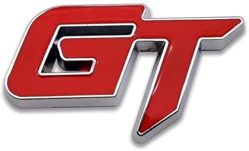 Genesis Auto 3D Rot / Silber GT Metall Chrom Aufkleber Logo Kotflügel Abzeichen Emblem Wasserdicht Selbstklebend Rostfrei Aufkleber für Autos & Fahrräder (6,2 cm x 3,8 cm)