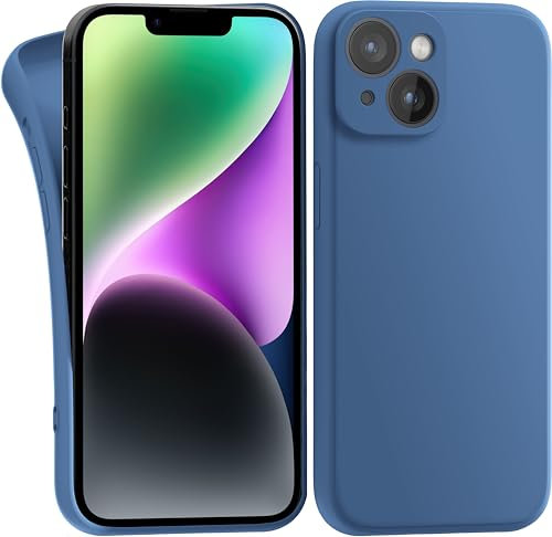 MyGadget Cover per iPhone 14 Plus - Custodia Protettiva in Silicone Morbido – Case TPU Flessibile - Ultra Protezione Antiurto & Antiscivolo Blu Scuro