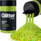 Hemway Premium Glitter Shaker - Lime Green Holographic | Fine Metallic Flake Sequins for Resin & Epoxy Crafts | Craft Supplies for Tumblers, Festival, Hair, Face, Body, Eye & Nail Art | 130 g