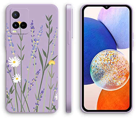 XINYEXIN Silikon Hülle für Vivo Y21 / Vivo Y21S / Vivo Y33S mit Süßes Muster Ultra Dünn Gerade Kante Weiches Silikon Handyhülle Stoßfest Schutzhülle - Lavender, Purple