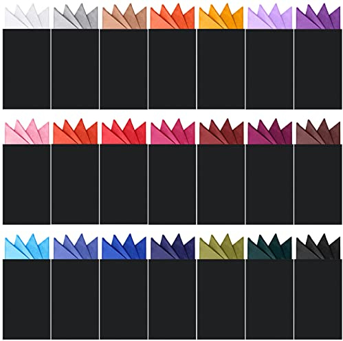 Xuhal 21 Stück Herren vorgefaltete Einstecktuch auf Karte Dreiecke Einstecktuch Taschentuch maskulines Polyester Anzug Zubehör Herren, 21 Farben, Elegante Farben., Einheitsgröße