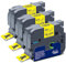 3x XemaX Kompatibel Schriftband Ersatz für Brother P-touch Bänder 24mm TZe-651 TZe651 Brother 1'' Tape Cassette für Brother PT-2480 P700 H500 D600 E500 E550WVP P750W P300BT CUBE PLUS, Schwarz Auf Gelb