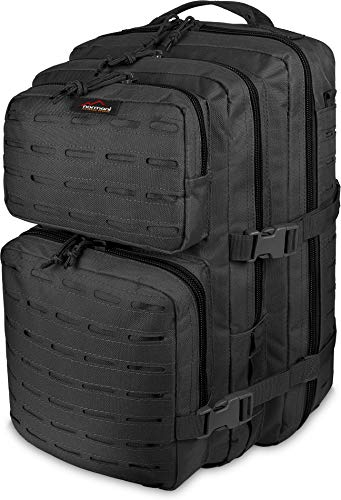 normani US Assault Pack Laser Tec Large, Rucksack 50 Liter Farbe Schwarz