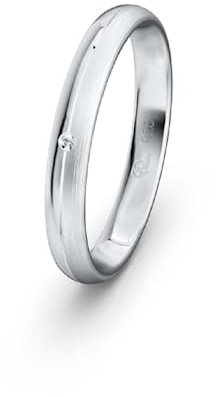 JC Trauringe 925 Sterling Silber Einzelring Ehering I Wedding Rings | Verlobungs-ring | Partnerring günstig mit Gravur in edler Schatulle 1 Hochzeitsring Damenring mit Stein S063-DR