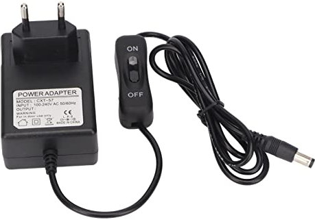 Adaptador de Corriente de Enchufe, Reemplazo de Adaptador de Fuente de Alimentación de Metal Plástico 100-240V 9V 2A Ampliamente Utilizado con Interruptor para Módem de Función