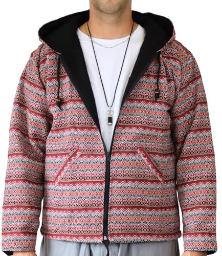 PANASIAM Jacke Ethno Webmuster | Übergangsjacke, Kapuzenjacke, Jacke Fair Trade | Verschiedene Muster in kleiner Auflage | Unisex