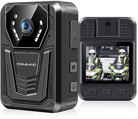 CAMMHD F6-64GB 4K-Körperkamera, arbeitet 12–14 Stunden und hat Ultra-Nachtsicht, wasserdichte Body Cam mit Audio- und Videoaufzeichnung, H.265-Videocode Polizei Bodycam für die Strafverfolgung