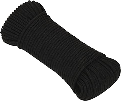 BaraSh Corde de Travail Noir 5 mm 25 m Polyester,Corde en Nylon De,Parachute Cord