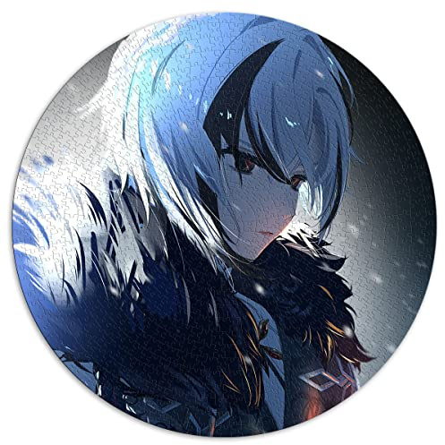 1000-teiliges Puzzle für Erwachsene Genshin Impact Arlecchino Rundes Puzzle für Erwachsene für Erwachsene Kinder ab 12 Jahren Papppuzzles Interessante Puzzles zur Stressreduzierung