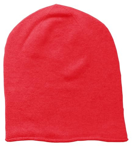 Mississhop 381 Feinstrick Kaschmir-Gemisch Beanie Mütze Slouch/XXL Schal/Handschuhe Rot Einheitsgroesse Muetze
