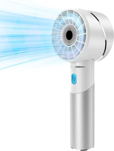 COZOME Handheld Fan,Ultra-Portable 7000 RPM Turbo Mini Fan with 16H Battery,4-Speed USB Rechargeable Metal Design | Pocket Fan for Travel/Outdoor/Home/Office,Gift for Men & Women (Alloy Construction)