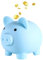 FANXIYA Sparschwein Pig Money Coin Bank Münze Sparbüchse Glücksschwein Spardose für Kinder Piggy Sparschwein für Hochzeit, Weihnachten, Halloween, Geburtstagsgeschenke (Blau)