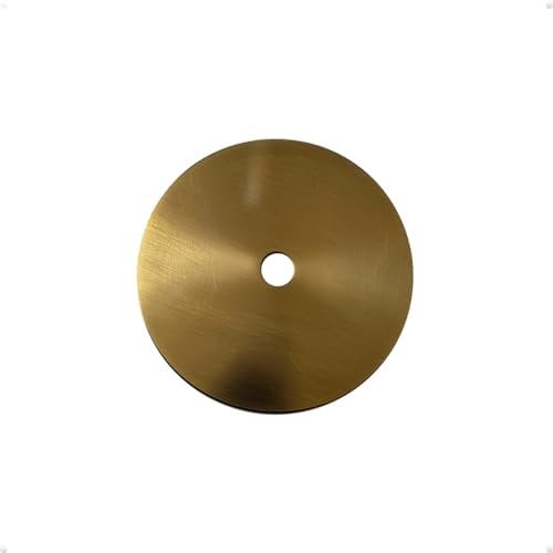 trust4care 4-Pack Brushed Antique Brass Round Large Backplate of Bifold Cabinet Door Knob Handles, 2-1/3 Weather Gold Back Plate for Bi-Fold Passage Closet Pull Doorknobs, Thick Circle Wide Base