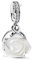 GHMIOU Charms 925 Sterling Silber 5A Zirkonia Charm Anhänger für Armband Charm Bead Pendant für Europäische Armbänder Halsketten Schmuck Geschenk für Damen Frauen (Rose)