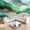 3D Papier Peint Texture Marbre Vert Or Papier peint panoramique Vert- Pour Salon Chambre Chambre D'Enfant Décoration Murale Poster 350x256cm