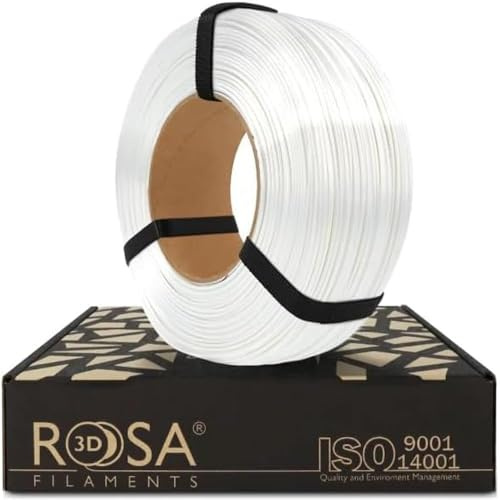 ROSA3D PLA Silk Filament 1.75 mm für 3D Drucker, Weiß Refill 1 kg