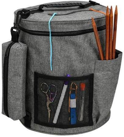 QIUPFGUT Garn-Organizer,tragbare Aufbewahrungstasche für Garne, Stricktasche, Garntasche,Mitnahmeprojekte,Basteltasche zum Häkeln,Stickerei Nähtaschen für Strickzubehör & Häkelprojekte