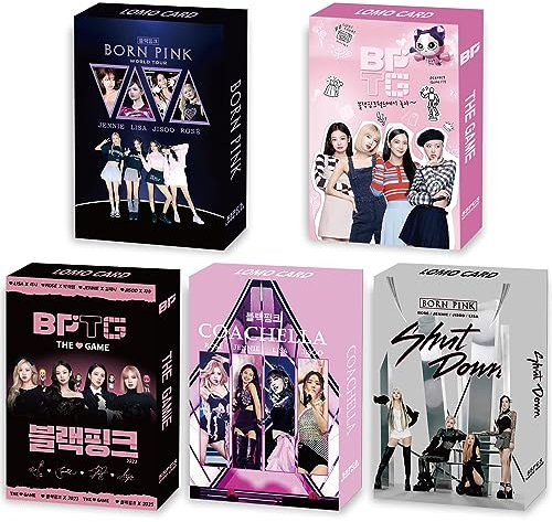 TPFRUPGD 5 Pack/275 Pcs Lomo Card Kpop Photocards Greeting Card with Postcards Box for Blackpink