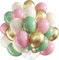 Luftballons Geburtstag Rosa Grün Weiß,60 Stück 12 Zoll Salbei Grün Rosa Luftballons Beige Rosa Latex Metallisch Gold Konfetti Luftballons für Hochzeit Baby Dusche Dschungel Geburtstag Party Deko