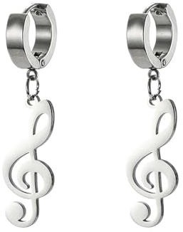 Musik Note Hoop Ohrringe Violinschlüssel Dangle Drop Ohrringe Musikalische Themen Schmuck Anerkennung Geschenke für Musikliebhaber Lehrer