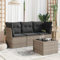 Utiny 4-TLG. Gartensofa Lounge Sofa Outdoor Gartenmöbel mit Kissen Grau Poly Rattan