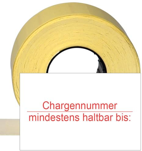 CUNU - 13.200 Etiketten 26x16mm Chargennummer und mindestens haltbar bis (Rechteckig) - Für Datum und Zahlen - Preisauszeichner kompatibel mit: contact, Sato, Blitz, Etimark, Jolly, Open, Smart