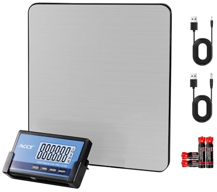 ACCT kabellose Paketwaage 440 Pfund/200 Kilogramm | waage mit Tare- und Hold-Funktion, hohe Genauigkeit 0,02 Pfund/10 Gramm, geeignet für Lager, Pakete und Gepäck