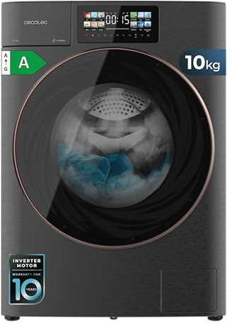 Cecotec Waschtrockner Bolero Wash&Dry 106950 Autodose Inverter 3D Steel | Energieklasse A, Inverter Plus, 1400 rpm, 13 Programme, 9,2-Zoll-Touchscreen, SteamMax, Sensor-Trocknung und XXL-Tür