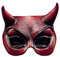 Stimmungsvolle Mephisto Teufel Maske aus Latex - Erwachsenen Kostüm Halbmaske - Rot - ideal für Halloween, Karneval, Motto- & Grusel-Party