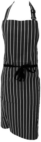Dennys Unisex Cotton Striped Workwear Butchers Apron (One Size) (Black/White)