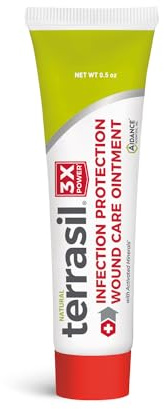 terrasil Wound Care 3X - Wound Healing Ointment, Infection Protection for Bed Sores, Pressure Sores, Blisters, Cuts, Burns & First Aid. Dermatologist-Tested, Hypoallergenic Approved (.5oz)