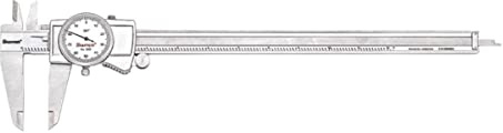 Starrett Dial Caliper with Adjustable Bezel and Fitted Case - White Face, 0-12 Range, -0.001 Accuracy.001 Graduations - 3202-12