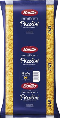 Barilla Hartweizen Pasta Piccolini Mini Farfalle – 1er Pack (1x5kg) | Unsere Mini Pasta mit vollem Geschmack und bekannt für seine perfekten Kocheigenschaften