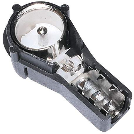 Aerzetix - C10010 - Conector Enchufe macho - acodado - ISO - para antena de radio - angular - RG58 - color Negro