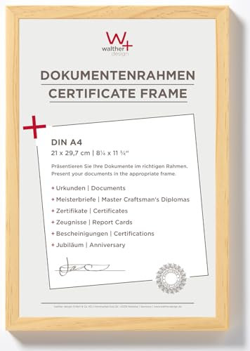walther design BP130K Peppers Bilderrahmen, Holz, 21 x 29,7 cm, kiefer