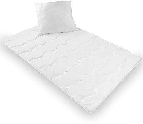 DILUMA Bettdeckenset 135x200 cm Smart 2-teilig - 1x Bettdecke 135x200 cm + 1x Kopfkissen 80x80 cm - Bettdecke und Kissen Set - Ganzjahres Steppdecke Mikrofaser - Ganzjahresdecke mit Kissen