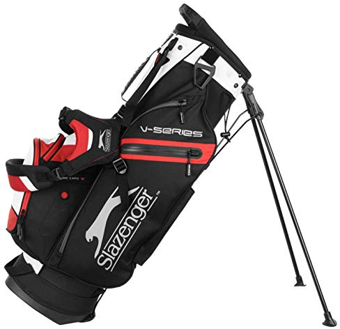 Slazenger Unisex V Series Original Golf Stand Bag Black/White/Red